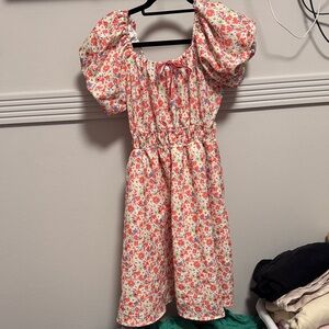 Easel Floral Midi Dress - Red and White